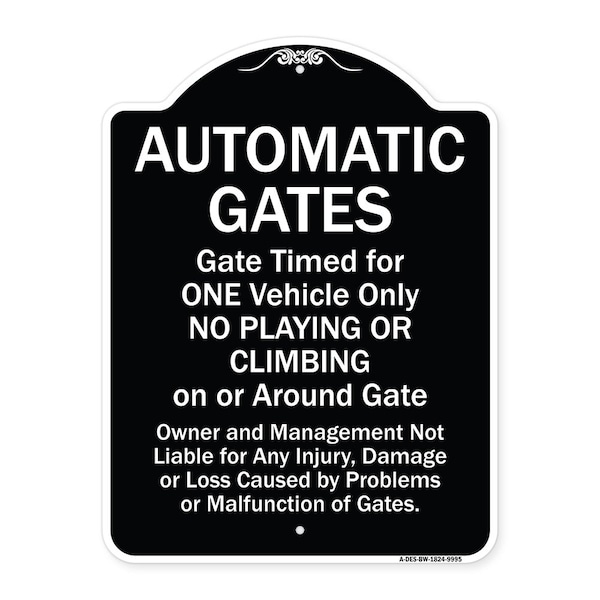 Designer Series-Automatic Gates Gate Timed For One Vehicle Only, 24" x 18", BW-1824-9995